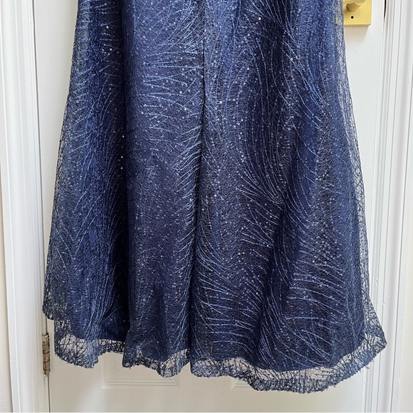 [rina dimontella] formal sweetheart embellished column gown blue - Picture 14 of 16